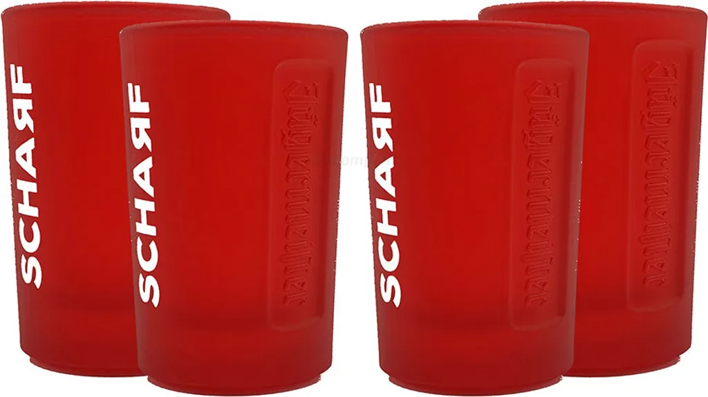 Jägermeister Gläser Set Rot - 4 Shotgläser 2cl Geeicht 3 Jägermeister Gläser Set Rot - 4 Shotgläser 2cl Geeicht
