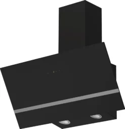 Respekta Dunstabzugshaube Schräghaube Wandhaube Kopffrei Glas 80 Cm Schwarz LED