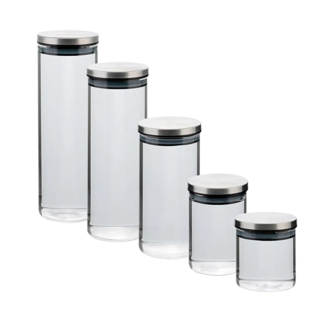 AXENTIA Glas Vorratsdose 1300 Ml Ø 8,5 X H25 Cm, Aufbewahrungsdose Aus Glas Mit Edelstahldeckel Schraubverschluss 4 AXENTIA Glas Vorratsdose 1300 Ml Ø 8,5 X H25 Cm, Aufbewahrungsdose Aus Glas Mit Edelstahldeckel Schraubverschluss – Bild 2