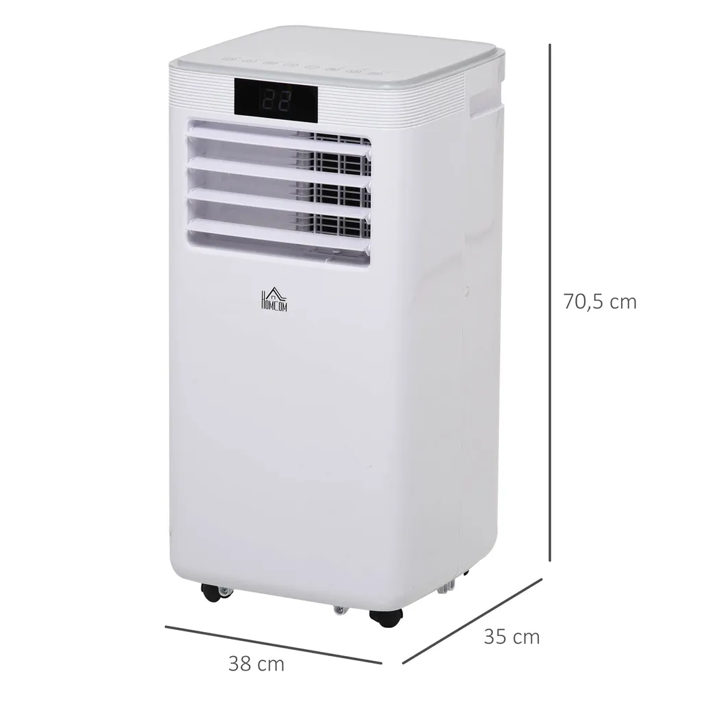 HOMCOM Mobile Klimaanlage 4-in-1 Klimagerät 24h Timer Mit Fernbedienung Nutzungsraum13-18㎡ 900W ABS Weiß+Grau 38 X 35 X 70,5 Cm 5 HOMCOM Mobile Klimaanlage 4-in-1 Klimagerät 24h Timer Mit Fernbedienung Nutzungsraum13-18㎡ 900W ABS Weiß+Grau 38 X 35 X 70,5 Cm – Bild 3