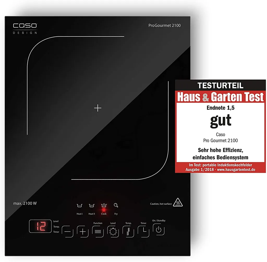 CASO ProGourmet 2100 Induktionskochplatte Mobil, Smart Control 2100 Watt, 4 Direkt- Und Warmhaltefunktion 60-240°C, Überhitzungsschutz, Glaskeramik 3 CASO ProGourmet 2100 Induktionskochplatte Mobil, Smart Control 2100 Watt, 4 Direkt- Und Warmhaltefunktion 60-240°C, Überhitzungsschutz, Glaskeramik