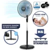 RelaxxNow Super Leiser Standventilator Mit 45W Motoren Leistung, Oszillierender Ventilator Mit 3 Geschwindigkeitsstufen Und Höhenverstellbarkeit Bis 131cm, 41 DB Schlafmodus & 41cm Durchmesser, VTX100 -Kaufland Verkäufe a58523ea9137c16fd81bc0f75a5ad224