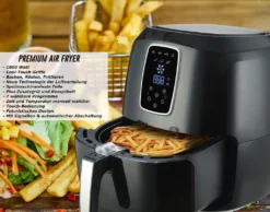 LMG Heißluftfritteuse XXL Premium 5.2L - Airfryer Mit Touch-Bedienfeld, Neueste Technik, 100% Knusprig, Ohne Fett – Backen, Frittieren, Grillen, Rösten - Spülmaschinenfest - Extrem Leise Anwendung -Kaufland Verkäufe a686ff92617b6e82827dce73d2b4cb8a