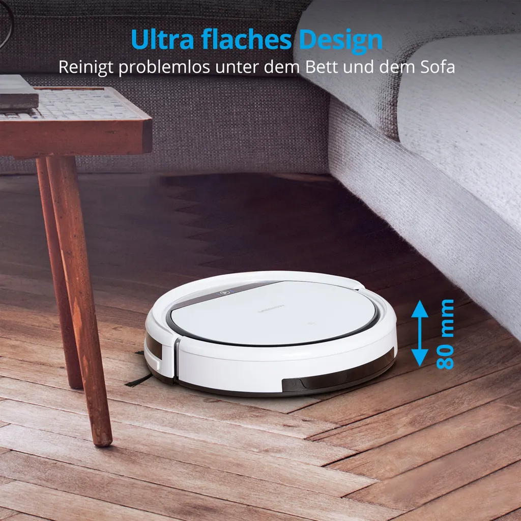 MEDION Saugroboter Mit Ladestation E32 (Modell 2021, Roboterstaubsauger Für Hartböden, Fliesen, Laminat, Tierhaar Optimiert, Direktabsaugung, Autom. Rückkehr Zur Ladestation) 7 MEDION Saugroboter Mit Ladestation E32 (Modell 2021, Roboterstaubsauger Für Hartböden, Fliesen, Laminat, Tierhaar Optimiert, Direktabsaugung, Autom. Rückkehr Zur Ladestation) – Bild 5