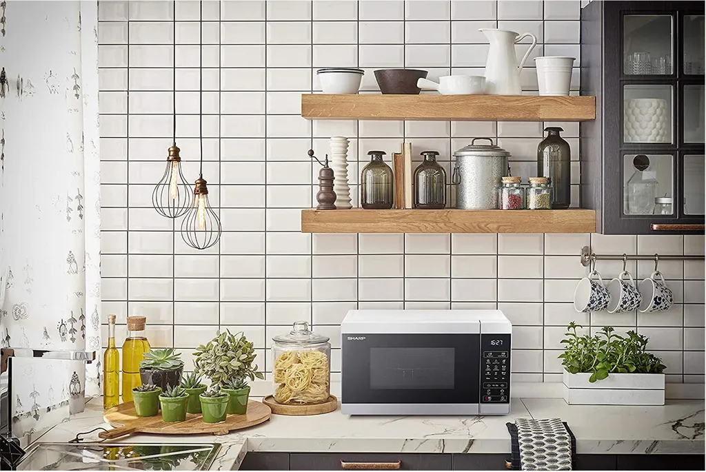 Sharp YC-MG02E-W, Arbeitsplatte, 20 L, 800 W, Berührung, Blau, Weiß, 1000 W 8 Sharp YC-MG02E-W, Arbeitsplatte, 20 L, 800 W, Berührung, Blau, Weiß, 1000 W – Bild 6