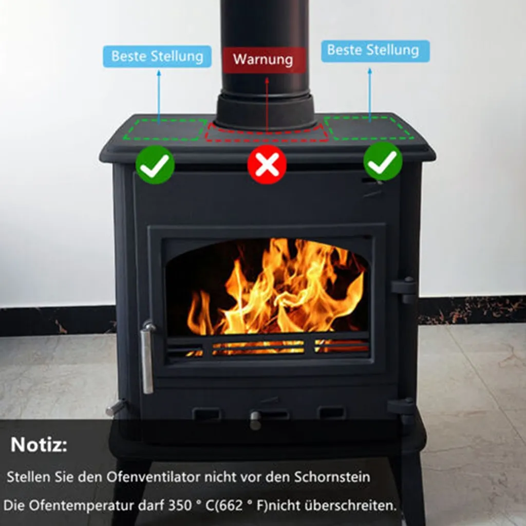 Kaminventilator Ofenventilator Kaminofen Ventilator Ohne Strom 7 Blatt Heizlüfter Ventilator Fan Stromloser Kaminofen (Grau) 8 Kaminventilator Ofenventilator Kaminofen Ventilator Ohne Strom 7 Blatt Heizlüfter Ventilator Fan Stromloser Kaminofen (Grau) – Bild 6