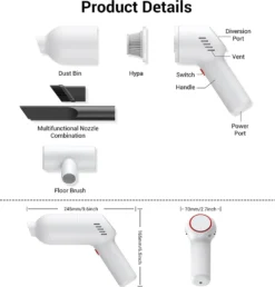 Handstaubsauger Kabellos: Mini Wiederaufladbarer Handstaubsauger Mit Starker Saugkraft, Tragbarer Nass-Trocken-Autostaubsauger Für Teppich Auto - Schwarz,White -Kaufland Verkäufe a82aa2fad57b2a0bae52f9e08cfe182c