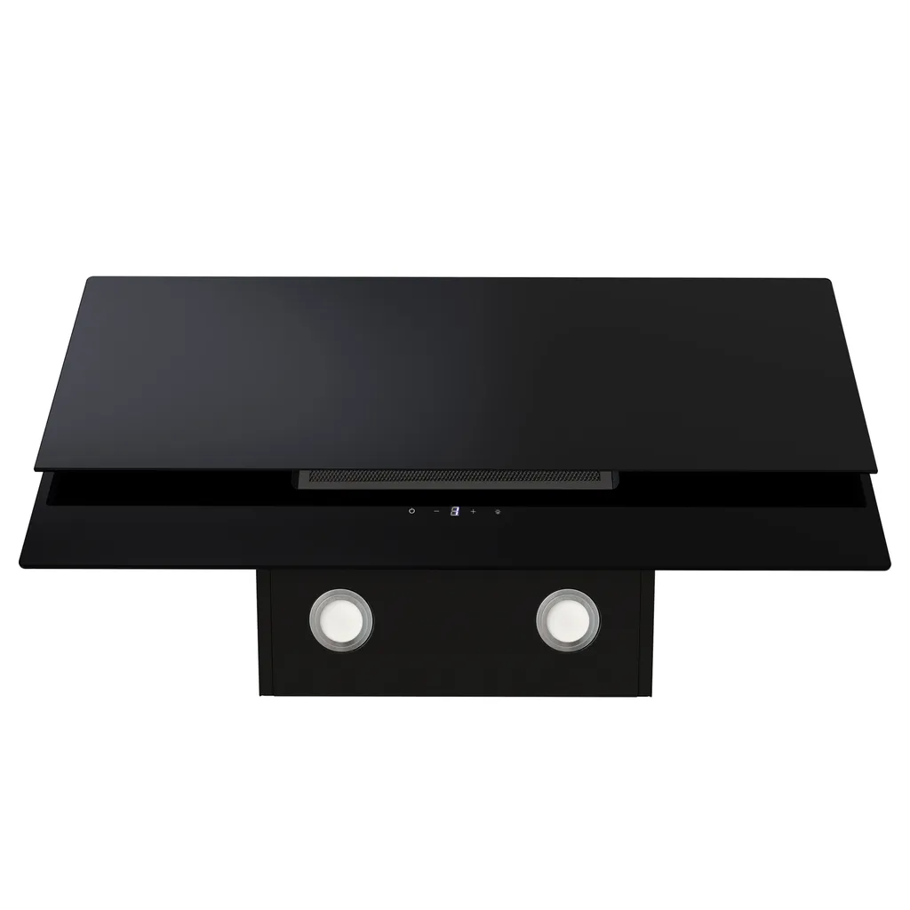 Dunstabzugshaube Schräghaube Kopffrei Schwarz 90 Cm + Filter Umluftset Respekta 6 Dunstabzugshaube Schräghaube Kopffrei Schwarz 90 Cm + Filter Umluftset Respekta – Bild 4