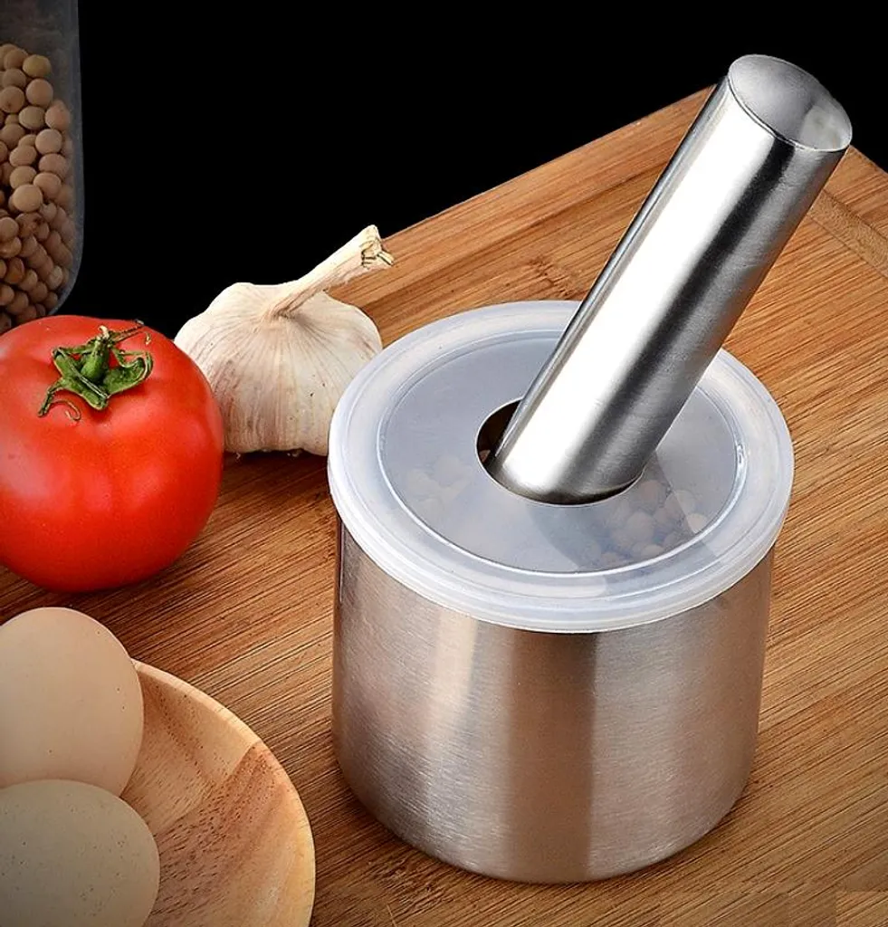 BAYLI - Edelstahl Mörser Mit Stößel & Deckel - Massiver Gewürzmörser Für Die Küche - Bruchfeste Kräutermühle - Gewürzmühle Für Kräuter Und Gewürze - Tabletten Zerkleiner - Tablettenmörser - KitchenAid 9 BAYLI - Edelstahl Mörser Mit Stößel & Deckel - Massiver Gewürzmörser Für Die Küche - Bruchfeste Kräutermühle - Gewürzmühle Für Kräuter Und Gewürze - Tabletten Zerkleiner - Tablettenmörser - KitchenAid – Bild 7