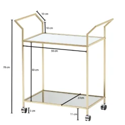 WOHNLING Design Servierwagen Gold 73x78x37 Cm Küchenwagen Glas / Metall | Mobiler Beistelltisch | Speisewagen Mit Glasplatte | Teewagen Mini Bar Auf 4 Rollen -Kaufland Verkäufe a98a289acd9f7dfd5dfed9a6418438d8