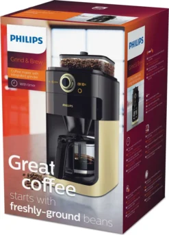 Philips HD7768/90 Grind & Brew Filter Kaffeemaschine, Mahlwerk, Timer, Champagner/schwarz -Kaufland Verkäufe a98bfd0818945645076fdc02e261df3c