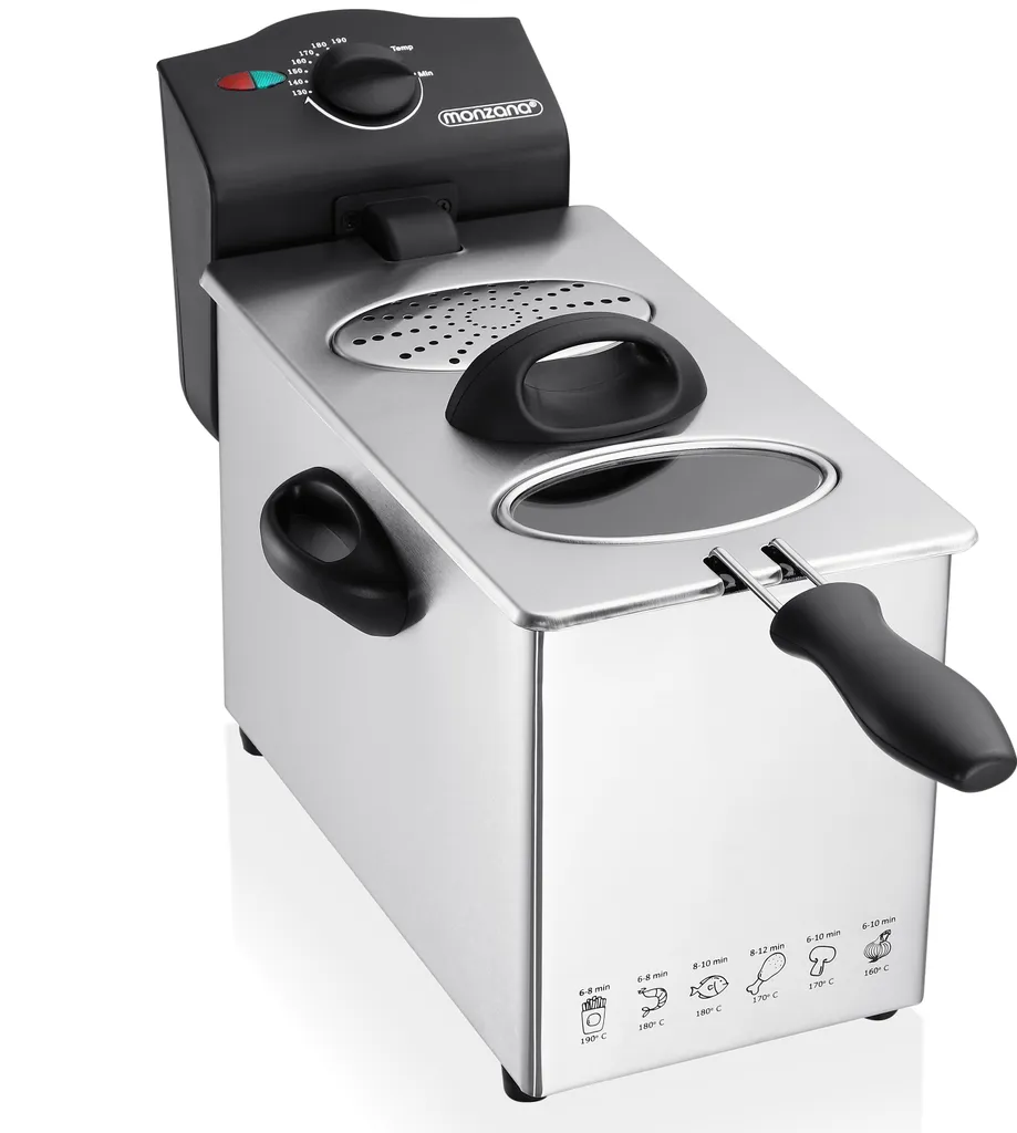 Monzana Fritteuse 3 L Edelstahl Temperaturregler Bis 190°C Sichtfenster Spülmaschinengeeignet 2000 W Filter Kontrollleuchte Küche Kaltzonen-Fritteuse 3 Monzana Fritteuse 3 L Edelstahl Temperaturregler Bis 190°C Sichtfenster Spülmaschinengeeignet 2000 W Filter Kontrollleuchte Küche Kaltzonen-Fritteuse