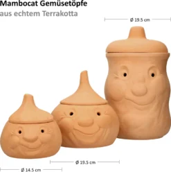 Mambocat 3tlg. Terrakotta-Töpfe Set Knoblauchtopf + Zwiebeltopf + Kartoffeltopf Vorrats-Dosen -Kaufland Verkäufe aab4d955dd4269cff5bd7b4ed612d92c