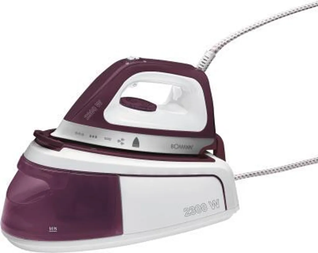 Bomann DBS 6034 CB Dampfbügelstation, Superglide-Keramiksohle, 3,5 Bar Dampfdruck, Elektronisches Anti-Tropf-System, 2300W, Weiß-flieder 15 Bomann DBS 6034 CB Dampfbügelstation, Superglide-Keramiksohle, 3,5 Bar Dampfdruck, Elektronisches Anti-Tropf-System, 2300W, Weiß-flieder – Bild 13