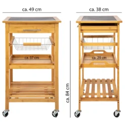 ONVAYA Küchenwagen Kyoto Auf Rollen, Küchenrollwagen Aus Bambus Mit Arbeitsplatte Schwarz Aus Stein, Praktischer Beistellwagen Für Die Küche Inkl. Schubladen -Kaufland Verkäufe ab58ef09fd7e9049c0eb49d5e844dfa4