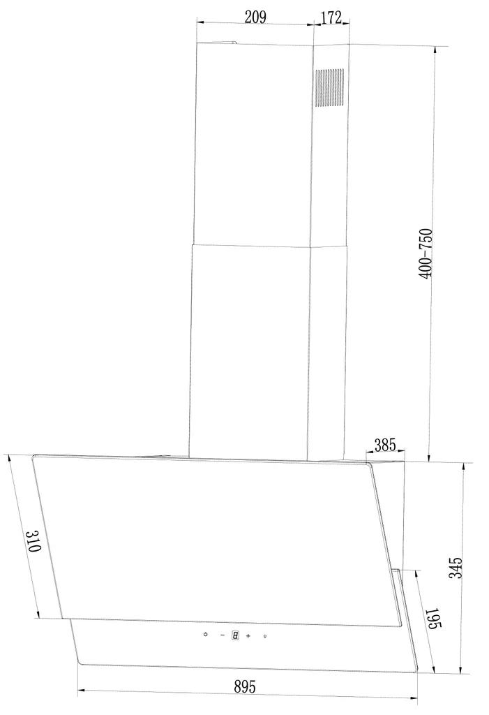 Dunstabzugshaube Schräghaube Kopffrei Schwarz 90 Cm + Filter Umluftset Respekta 10 Dunstabzugshaube Schräghaube Kopffrei Schwarz 90 Cm + Filter Umluftset Respekta – Bild 8