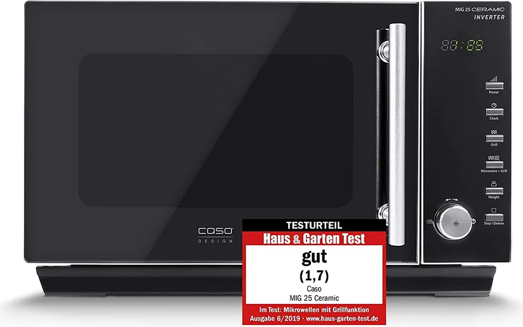 CASO | MIG25 Ceramic 2-in-1 Mikrowelle Mit Grill | Keramikboden Und Inverter-Technologie, 900 W, 1000 W Grill, 25 L, Design Edelstahl, Verspiegelt 6 CASO | MIG25 Ceramic 2-in-1 Mikrowelle Mit Grill | Keramikboden Und Inverter-Technologie, 900 W, 1000 W Grill, 25 L, Design Edelstahl, Verspiegelt – Bild 4