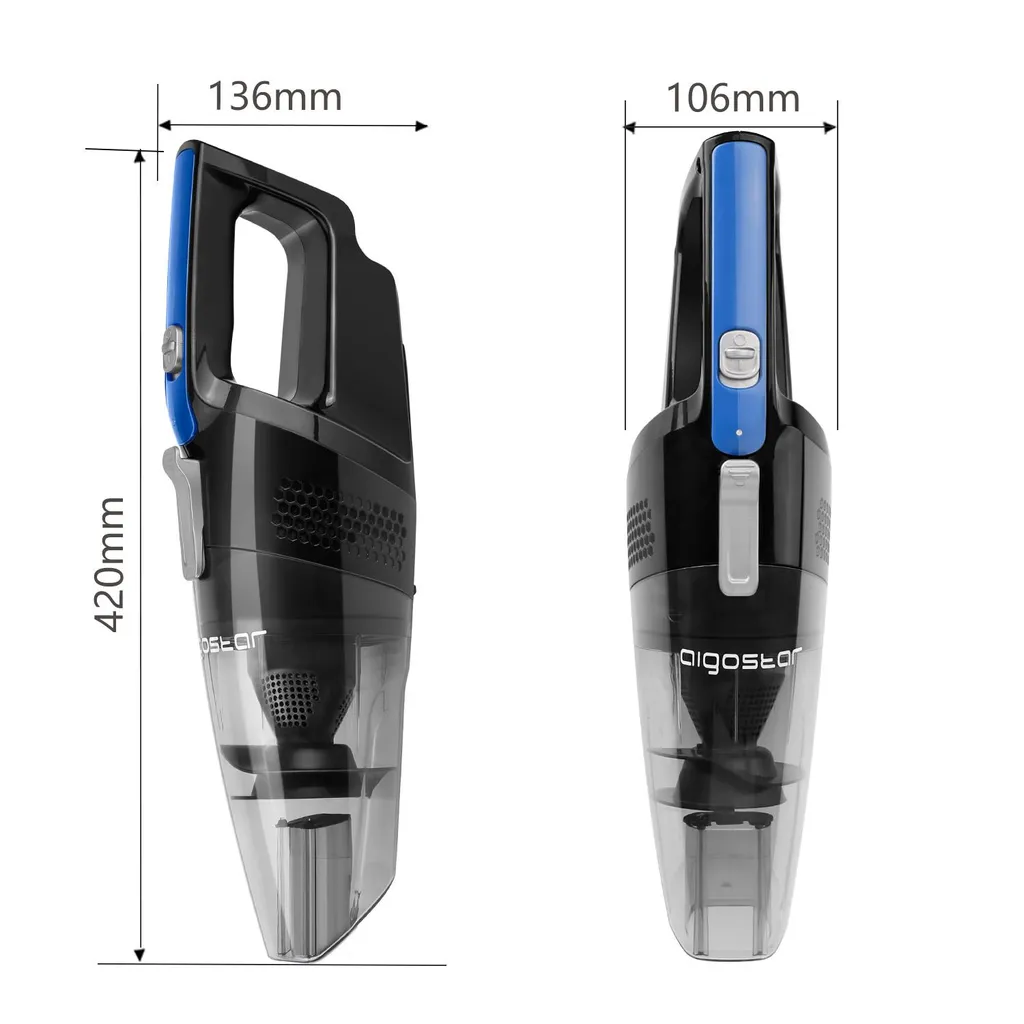 Aigostar Mercury 33LBX - Kabelloser Zyklon-Handstaubsauger, Nass- Und Trockensauger, 2050mAh Akku, 500ml Reservoir, HEPA-Filter. 11 Aigostar Mercury 33LBX - Kabelloser Zyklon-Handstaubsauger, Nass- Und Trockensauger, 2050mAh Akku, 500ml Reservoir, HEPA-Filter. – Bild 9