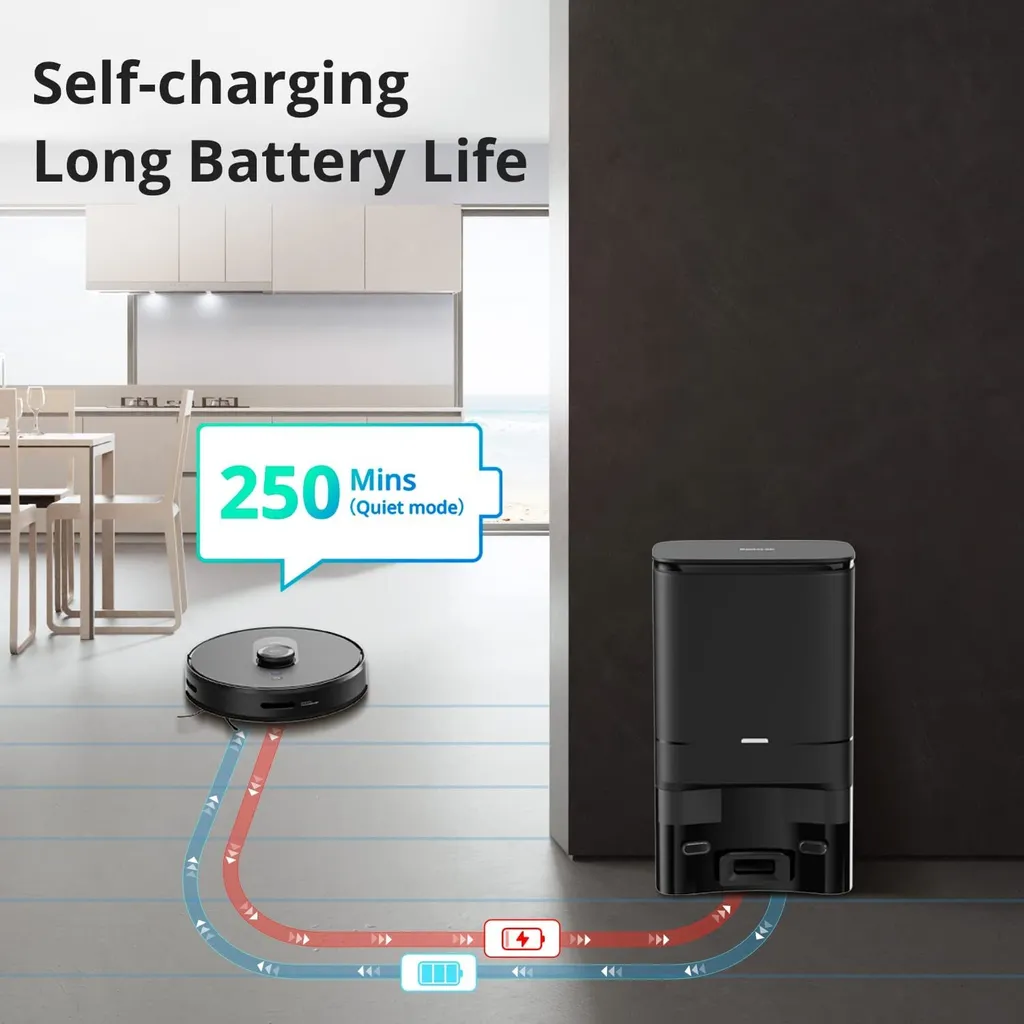 360 SMARTAI Botslab S8 Plus Staubsauger Roboter Mit Absaugstation 4L, 2700Pa Saugroboter Mit Wischfunktion Lasernavigation,Kartierung Mehrerer Etagen 8 360 SMARTAI Botslab S8 Plus Staubsauger Roboter Mit Absaugstation 4L, 2700Pa Saugroboter Mit Wischfunktion Lasernavigation,Kartierung Mehrerer Etagen – Bild 6
