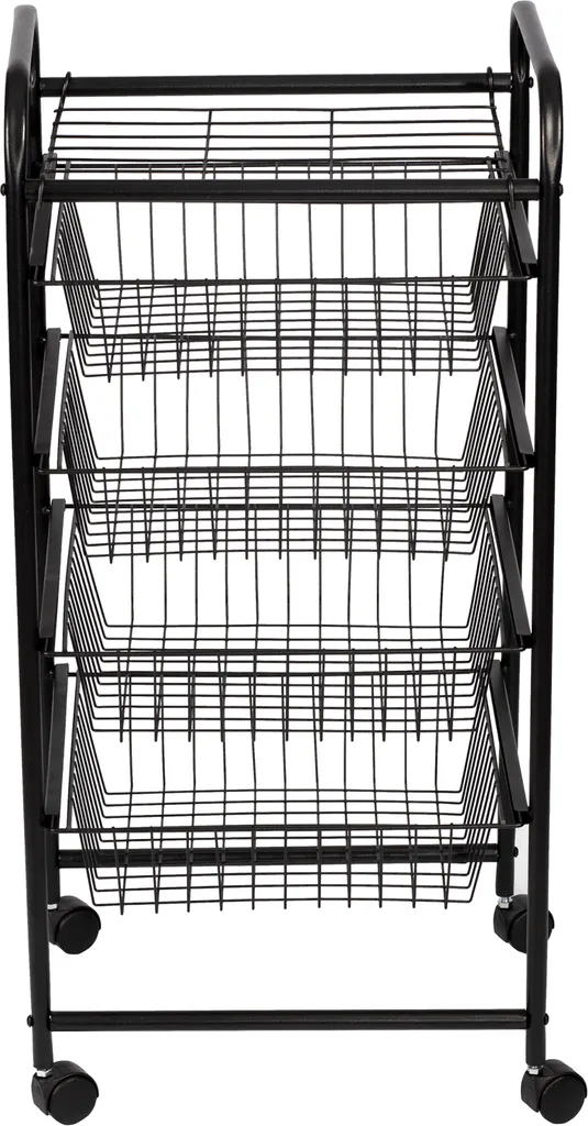 Küchenwagen ’Rudbjerg’ Mit 4 Gitterkörben Metall Schwarz 6 Küchenwagen ’Rudbjerg’ Mit 4 Gitterkörben Metall Schwarz – Bild 4