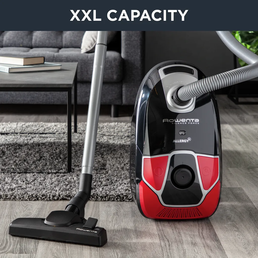 Rowenta RO6859 Silence Force Allergy+ Parkett Bodenstaubsauger Mit Beutel (Staubbeutelkapazität: 4,5 Liter, Allergy+ Filter Hält 99,98% Des Staubs Und Der Allergene Zurück) Schwarz/rot 9 Rowenta RO6859 Silence Force Allergy+ Parkett Bodenstaubsauger Mit Beutel (Staubbeutelkapazität: 4,5 Liter, Allergy+ Filter Hält 99,98% Des Staubs Und Der Allergene Zurück) Schwarz/rot – Bild 7