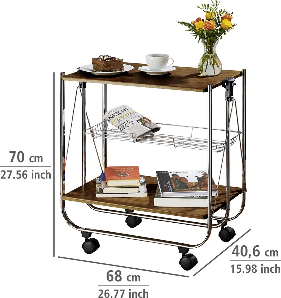 Wenko Servierwagen Dinett Deluxe Walnuss 10 Wenko Servierwagen Dinett Deluxe Walnuss – Bild 8