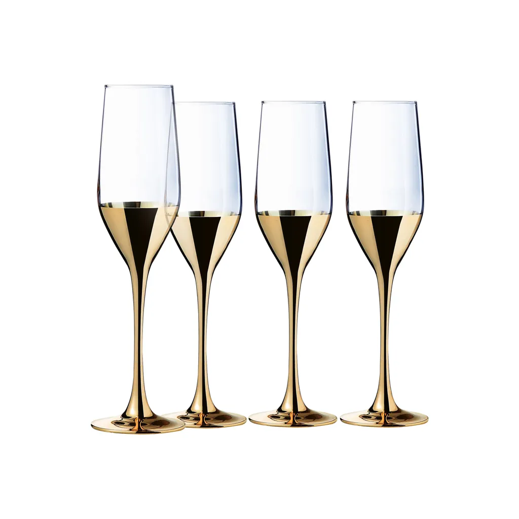 CreaTable 23462 Golden Days Sektglas 170 Ml, Klar (4er Pack) 3 CreaTable 23462 Golden Days Sektglas 170 Ml, Klar (4er Pack)