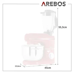 AREBOS 6-in-1 Küchenmaschine 1500W, Fleischwolf, Blender, Nudelmaschine, Knetmaschine Mit Edelstahl-Schüssel 5,5 L, Rot 24 AREBOS 6-in-1 Küchenmaschine 1500W, Fleischwolf, Blender, Nudelmaschine, Knetmaschine Mit Edelstahl-Schüssel 5,5 L, Rot -Kaufland Verkäufe af705397d953263884f731ac854c3de2