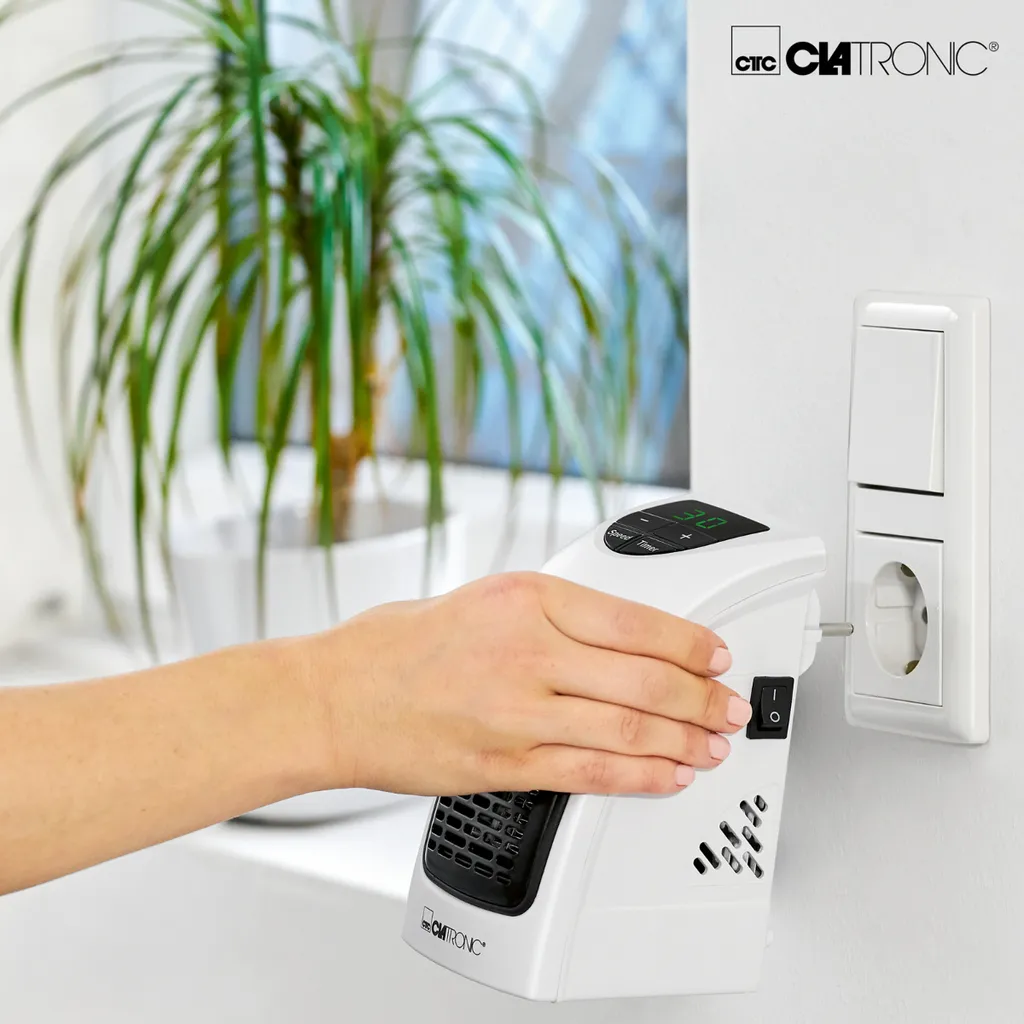 Clatronic HL 3738 Mobiler Steckdosen-Heizlüfter Mit 2 Gebläsestufen, Hochwertiges PTC-Heizelement, LED-Display-und Kontrollleuchte 11 Clatronic HL 3738 Mobiler Steckdosen-Heizlüfter Mit 2 Gebläsestufen, Hochwertiges PTC-Heizelement, LED-Display-und Kontrollleuchte – Bild 9