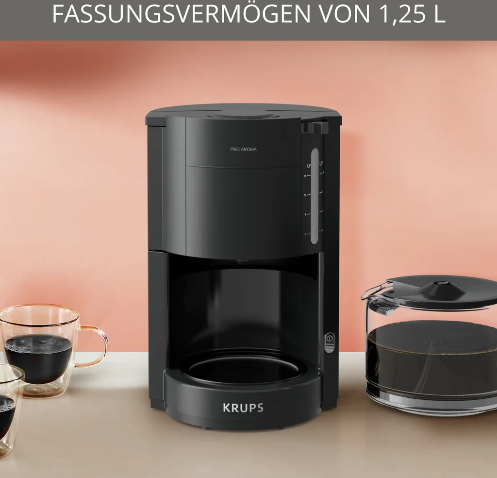 Krups F30908 ProAroma Kaffeemaschine Schwarz 5 Krups F30908 ProAroma Kaffeemaschine Schwarz – Bild 3