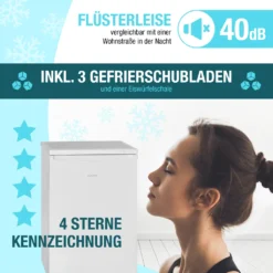 Bomann® Gefrierschrank, 85 Liter Nutzinhalt, Gefrierschrank Klein Mit 3 Gefrierschubladen U. Eiswürfelschale, Mini Fridge Mit Stufenloser Temperaturreglung, Türanschlag Wechselbar - GS 2186.1, Weiß -Kaufland Verkäufe b0cd05dcd0ee57e7349248a1ea4cb8e9