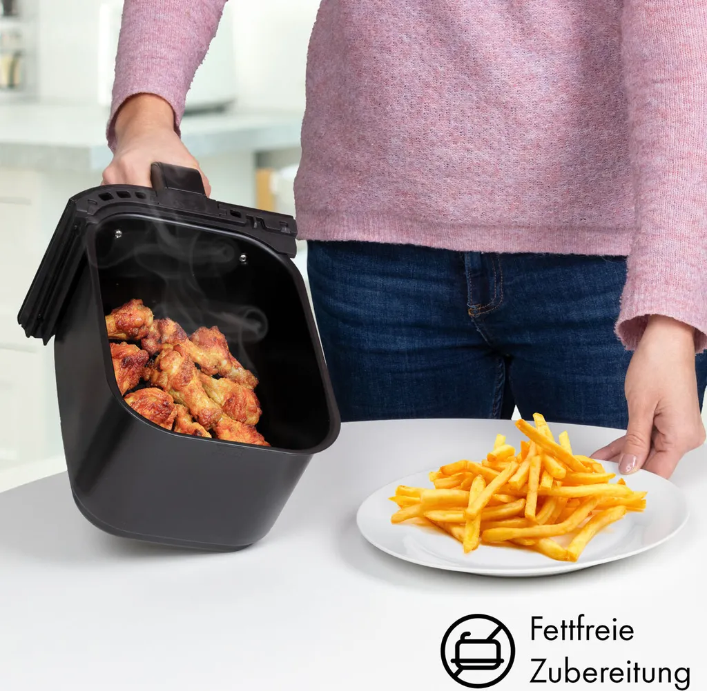 ProfiCook® Doppel-Heißluftfritteuse 9 Liter, XXL Heißluftfritteuse Doppelkammer, Frittieren Mit Heißer Luft Ohne Zusätzliches Öl, 9 Programme, Air Fryer, Touchscreen, PC-FR 1242 H, 2400W 12 ProfiCook® Doppel-Heißluftfritteuse 9 Liter, XXL Heißluftfritteuse Doppelkammer, Frittieren Mit Heißer Luft Ohne Zusätzliches Öl, 9 Programme, Air Fryer, Touchscreen, PC-FR 1242 H, 2400W – Bild 10
