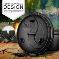 Grillas® Dutch Oven Set 7,3 Liter / Topf Ohne Füße Deckelheber BBQ Gusseisen Feuertopf Gusstopf Schmortopf 13 Grillas® Dutch Oven Set 7,3 Liter / Topf Ohne Füße Deckelheber BBQ Gusseisen Feuertopf Gusstopf Schmortopf -Kaufland Verkäufe b2121a1668d5b29aabb328aa0217afa8