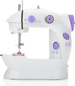 Elektrische Nähmaschine Tragbar Mini-Nähmaschine 2 Geschwindigkeit Mini Und Reisenähmaschine Nähen Maschine Doppelgewinde Foot Pedal Fusspedal Retoo