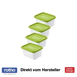 ROTHO Set Gefrierdosen 4 X 0.75 L DOMINO, Farbe:Limettengrün
