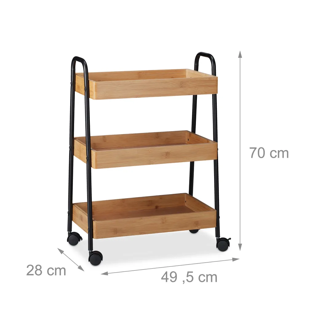 Relaxdays Servierwagen Bambus 6 Relaxdays Servierwagen Bambus – Bild 4