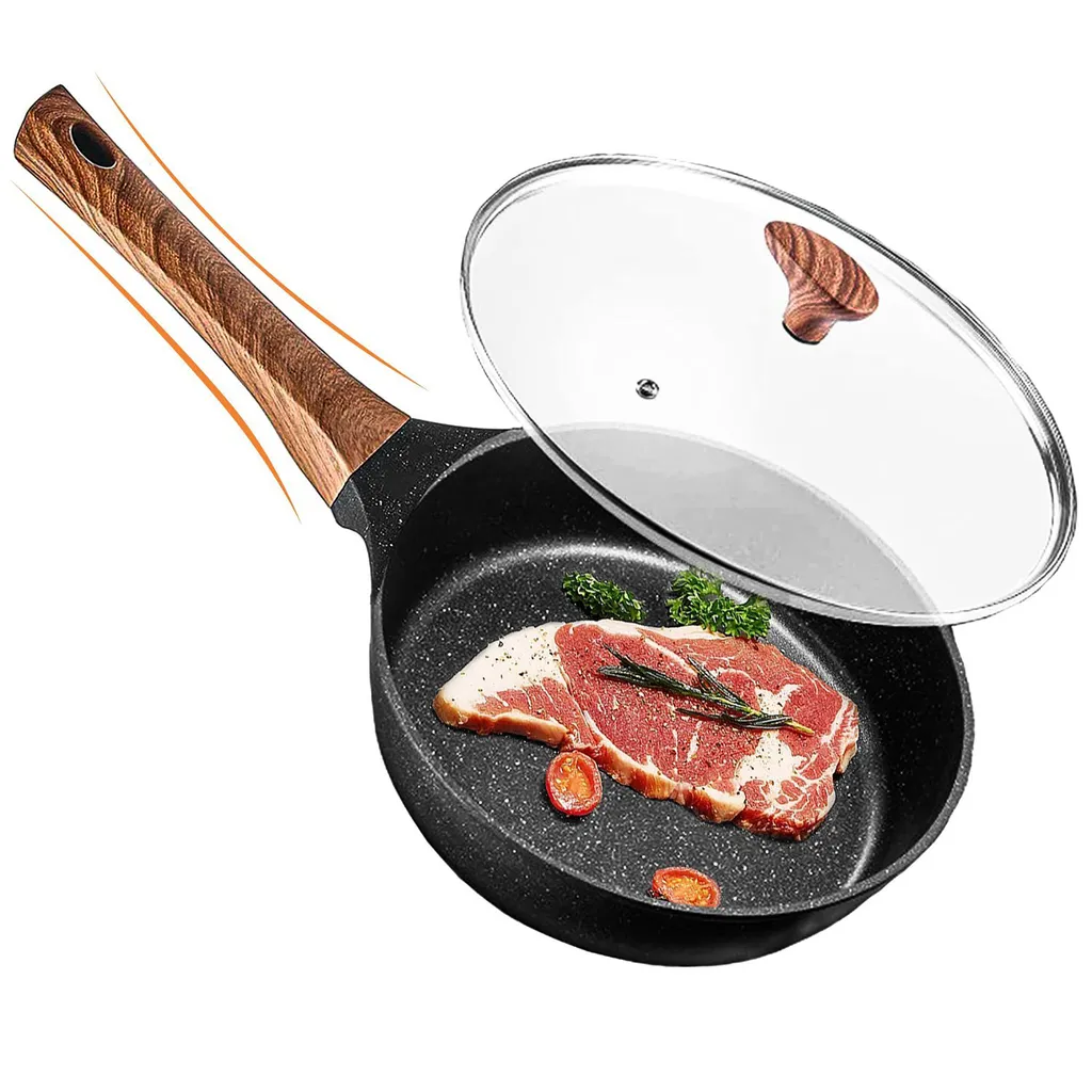 Daynee Antihaft Bratpfanne 28cm Bratpfanne Induktion Mit Echten Steinpartikeln Pfanne Mit Deckel Bratpfanne Geeignet Für Induktion, Gasherde, Elektro 3 Daynee Antihaft Bratpfanne 28cm Bratpfanne Induktion Mit Echten Steinpartikeln Pfanne Mit Deckel Bratpfanne Geeignet Für Induktion, Gasherde, Elektro