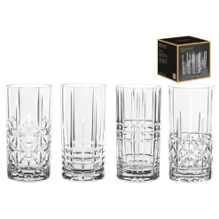 Nachtmann 0097784-0 Longdrinkbecher 'Highland' Kristallglas, 375 Ml, H: 15,1 Cm, ø 7,7 Cm, Transparent, 4-teilig (1 Set)