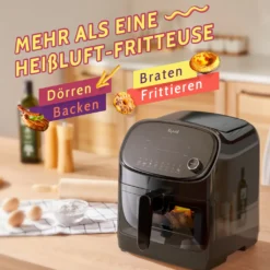 KYVOL Heißluftfritteuse XXL, 5,7L Heißluft-Fritteuse Mit Digitalem LED-Touchscreen, Fritteusen Airfryer Mit Sichtfenster 8 Kochprogrammen, Rezepte Auf Deutsch, Antihaft-Frittierkörben, Ohne Fett, 1350W -Kaufland Verkäufe b54d550f4be4abe6ea9d9faea03f0f8c