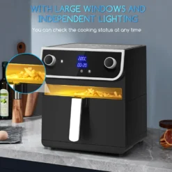 Aigostar - Ölfreie Fritteuse 8 L， Heißluftfritteuse Mit Klarsichtfenster， 1700 W， Doppelknopf & Doppel-LED-Touchscreen Heißluftfritteuse， 12 Voreingestellte Funktionen， Doppelkorb， Spülmaschinenfest， BPA-frei -Kaufland Verkäufe b554b10318c1a42f39c3c58c462fbc3a