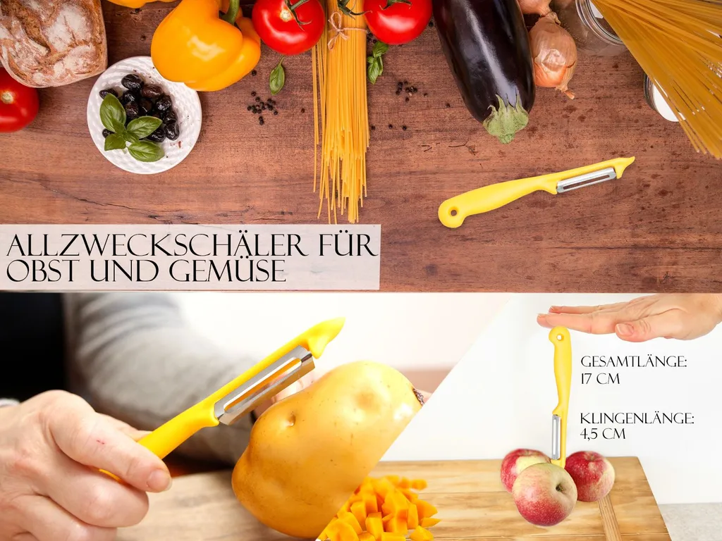 Sparschäler Obst Gemüse Schäler Universalschäler Mit Rostfreier Scharfer Zweischneidiger Pendelklinge Allzweckschäler Mit Klassischem Kunststoffgriff Zum Schälen Von Obst Und Gemüse Gelb 5 Sparschäler Obst Gemüse Schäler Universalschäler Mit Rostfreier Scharfer Zweischneidiger Pendelklinge Allzweckschäler Mit Klassischem Kunststoffgriff Zum Schälen Von Obst Und Gemüse Gelb – Bild 3