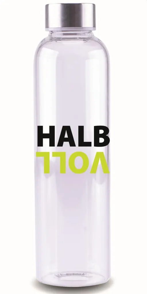 Steuber Glasflasche Mit Schriftzug HALBVOLL, 700 Ml, Borosilikatglas/Edelstahlverschluss, Temperatur-resistent, Spülmaschinengeeignet 3 Steuber Glasflasche Mit Schriftzug HALBVOLL, 700 Ml, Borosilikatglas/Edelstahlverschluss, Temperatur-resistent, Spülmaschinengeeignet