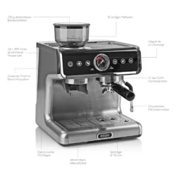 BEEM ESPRESSO-GRIND-PROFESSION Espresso-Siebträgermaschine Mit Mahlwerk + 1x ESPRESSO PERFETTO Ganze Bohne + 1x CAFÉ CREMA Ganze Bohne Espressomaschine Siebträger Maschine Barista Edelstahl Mit Mahlwerk Inkl Kaffee -Kaufland Verkäufe b5efb1c5c4b73530c8676152965c507d