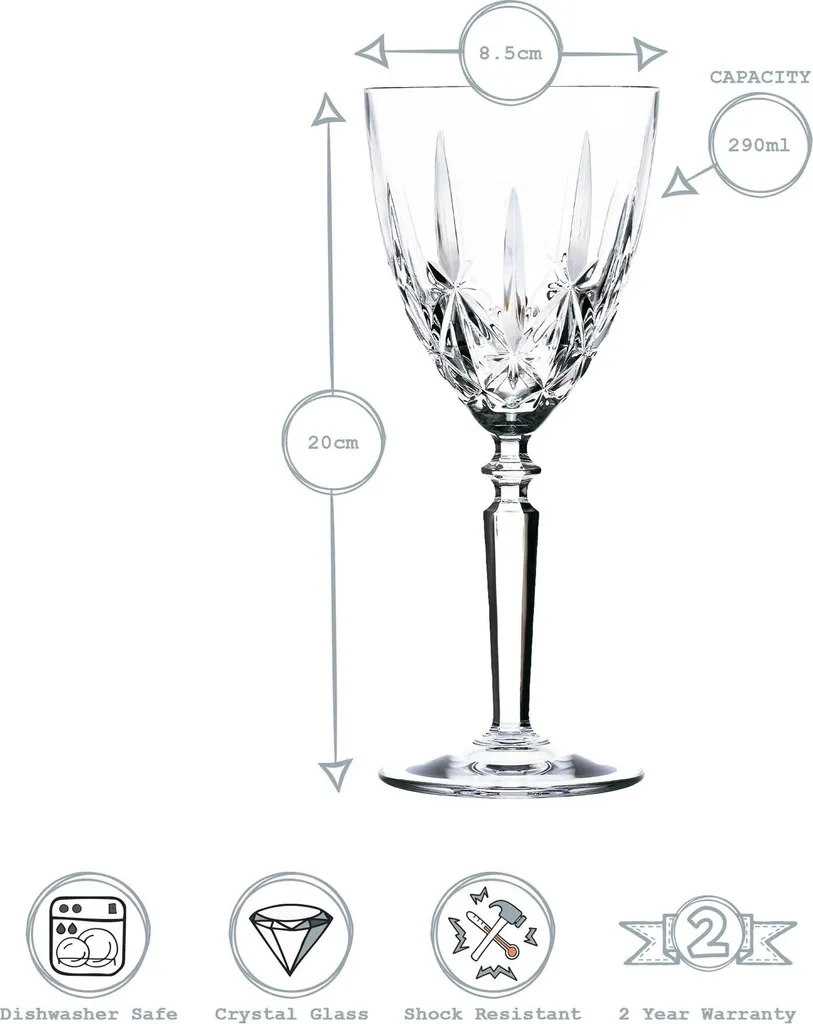 RCR Kristall Orchestra Cut Glas Weingläser Und Champagnerflöten - 290ml, 200ml - 12er Set 6 RCR Kristall Orchestra Cut Glas Weingläser Und Champagnerflöten - 290ml, 200ml - 12er Set – Bild 4