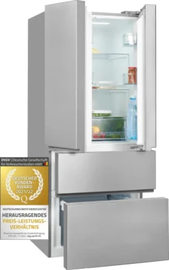 Exquisit Frenchdoor FD430-140-030F Inoxlook | Standgerät | 431 L Volumen | Inoxlook