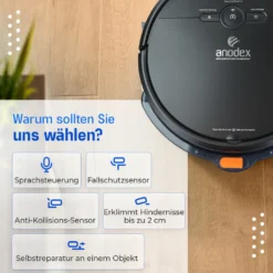 Anodex - Staubsauger Roboter - Mit Wischfunktion - Mit Ladestation - Staubsauger Roboter - 3 In 1 - Mattschwarz 13 Anodex - Staubsauger Roboter - Mit Wischfunktion - Mit Ladestation - Staubsauger Roboter - 3 In 1 - Mattschwarz -Kaufland Verkäufe b90c7b8293c28f845cc89d7880db52d5