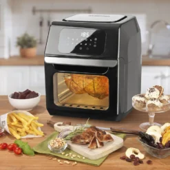 GOURMETmaxx Heißluft-Fritteuse Digital - 12l - 1800W Heißluft Fritteuse Fettfrei 12L Friteuse Airfryer Digital Drehgrill XL Fritöse