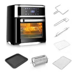 COSTWAY 13L Heißluftfritteuse, 8 In 1 Heißluft Backofen, Luftfritteuse 1700W Fritteuse Airfryer Mit 60min Timer, 45-200℃ Temperaturregelung