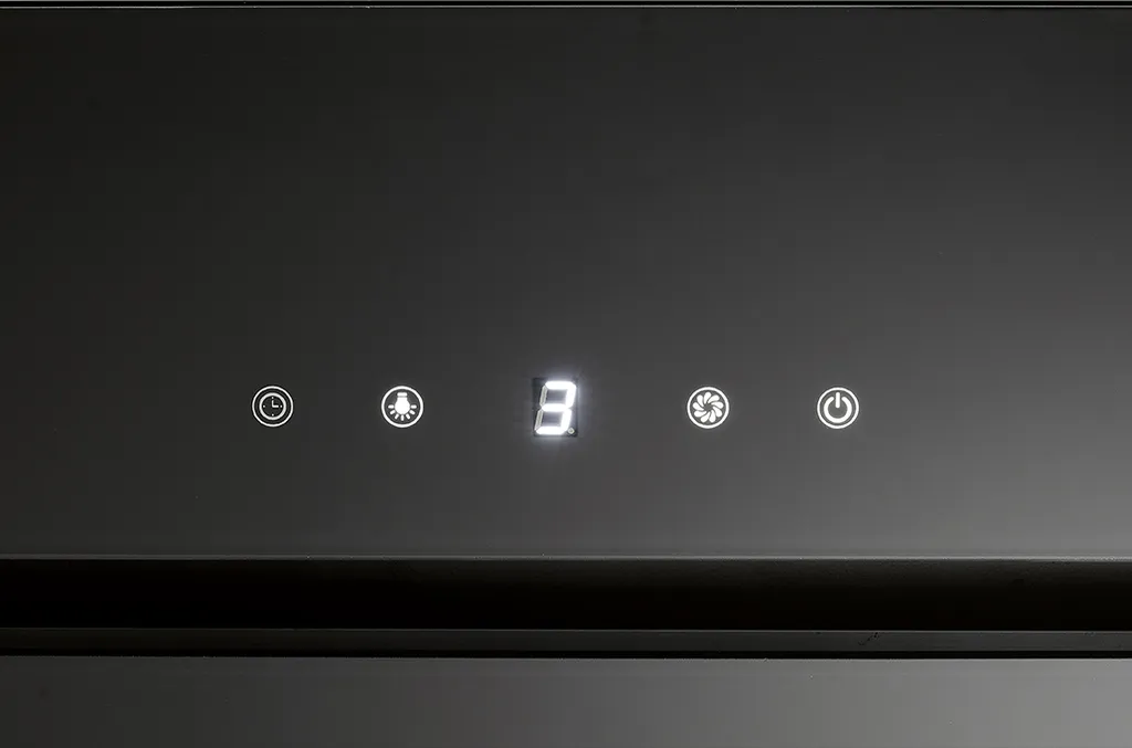 Bomann DU 771.1 G Kopffreie Vertikal-Dunstabzugshaube / 60 Cm/ LED Display/Touch Control/Umluft-oder Abluftbetrieb / 3 Leistungsstufen / 603 M³/h / Schwarz/Edelstahl 5 Bomann DU 771.1 G Kopffreie Vertikal-Dunstabzugshaube / 60 Cm/ LED Display/Touch Control/Umluft-oder Abluftbetrieb / 3 Leistungsstufen / 603 M³/h / Schwarz/Edelstahl – Bild 3