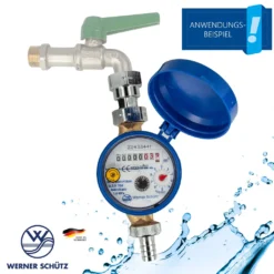 JS SCHÜTZ Zapfhahnzähler 110 Mm Mit 3/4 Zoll Anschluss